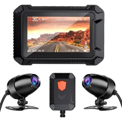 Wifi Motorcycle DVR Dash Cam HD 1080P+1080P Front Rear View Dual Lens Waterproof Motorcycle Camera Moto Video Recorder