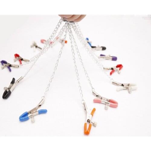 1 Pair Metal Bondage Nipple Clamps Chain Nipple Clips Labia Slave BDSM Women Toys Sex Games Sexual Game