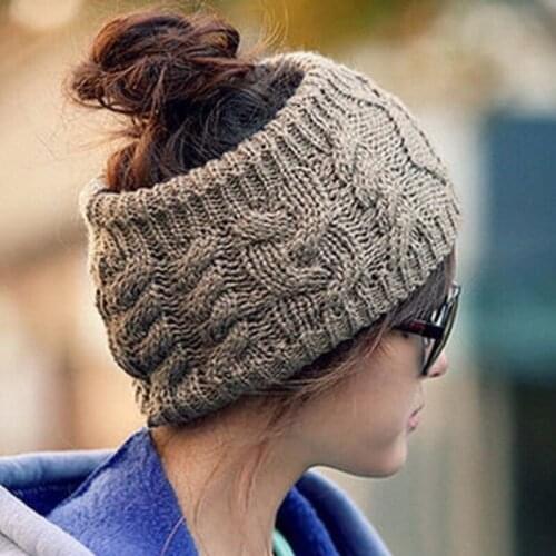 Female Cycling Cap Warm Knitted Riding Skullies Beanies Twisted Head Wrap Womens Winter Hat Hairwrap Headwear