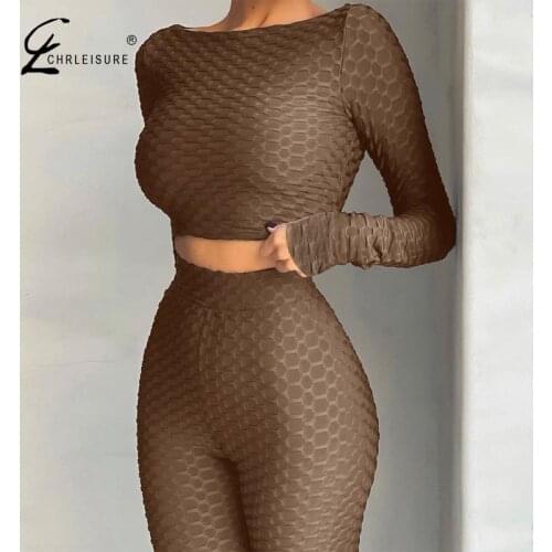 CHRLEISURE Women Clothing Sexy Women Set Tracksuit Casual Suit Strip Breathable Top Leggings Workout Sets