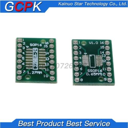10PCS TSSOP16 SSOP16 SOP-16 SOP16 to DIP16 Transfer Board DIP Pin Board Pitch Adapter PCB
