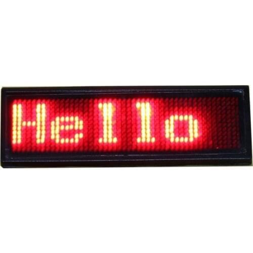 12 x 48 pixels Red Color LED Name Badge Programmable Message Sign Board Support Arabic etc Multinational language