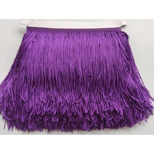 15CM Long 1 Meters Purple Lace Fringe Trim Polyester Tassel Fringe Trimming For Dress Stage Garment Curtain Accessories