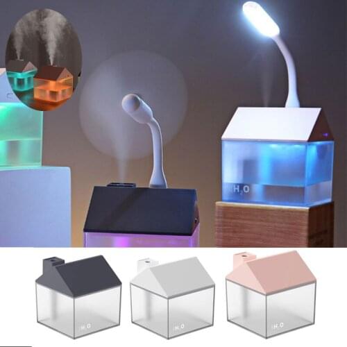 3-IN-1 Air Humidifier with LED Light and mini Fan USB 250ML Ultrasonic Mist Maker Aroma Essential Oil Sprayer Air Cooling