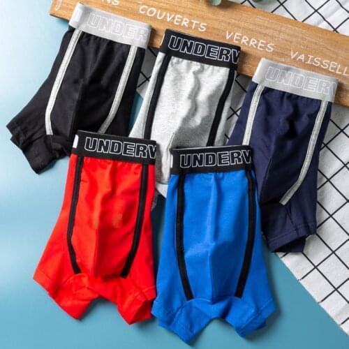 4Pcs/Lot Men Underwear Cotton Male Panties Solid Color Soft Breathable Mens Boxers Comfortable Shorts Man Underpants