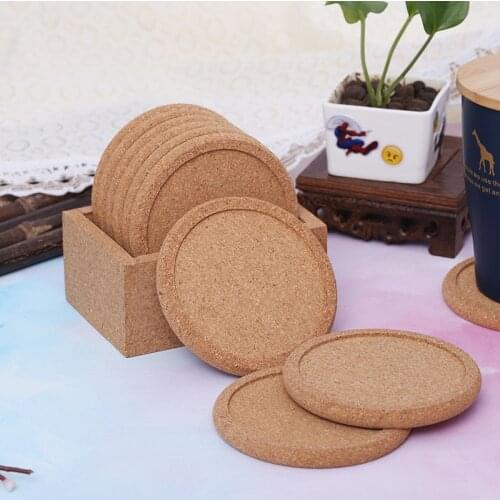 5PCS Round Cork Coasters Set Coffee Cup Mat Drink Tea Pad Placemats Wine Table Mats Decor JJJCD213 (No Box)
