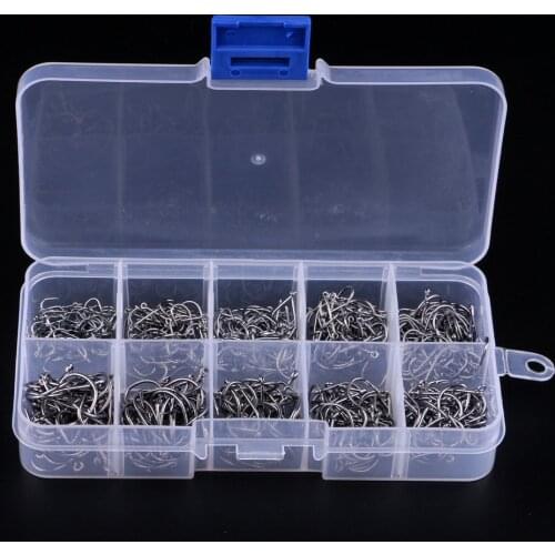 500pcs Extra Sharp Octopus Fishing Hooks Offset Hook Fishing Tackle Size 3#-10# For Fisherman Saltwater Freshwater Fishing