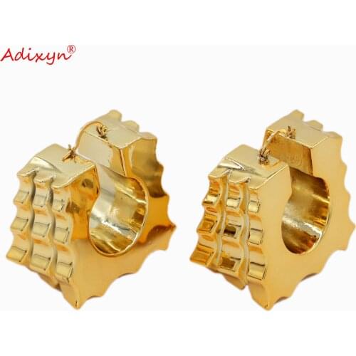 Adixyn Trendy Gold Color Square Earrings For Women Jewelry Afican/India Gifts N04221
