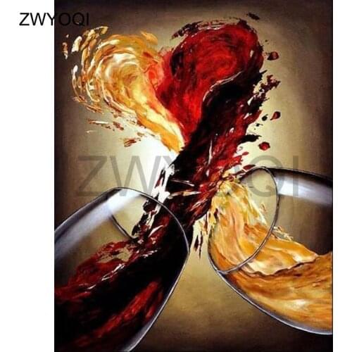 DIY 3D Diamond mosaic Full Round Diamond embroidery fruit juice Full Square Diamond painting Cross stitch Champagne wine glass