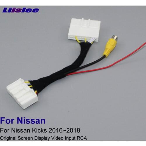 Car Adapter Wire Cable For Nissan Kicks 2016-2018 Low-End Auto Rear View Camera Original Screen Display Video Input RCA
