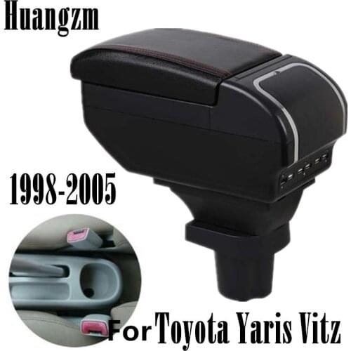 Car Arm Rest Storage Box For Toyota Yaris Vitz 1998-2005 Hatchback Centre Console Storage Box Armrest 2004 2003 2002 2001 2000