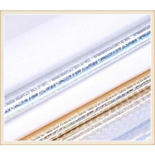 Free shipping artificial leather leather fabric for handbag couro Holographic colorful laser synthetic PU leather glitter fabric