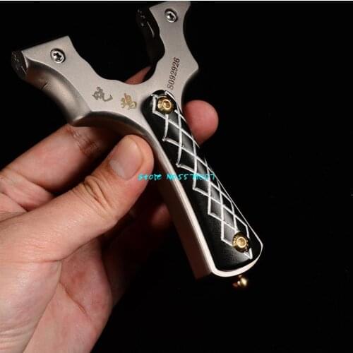 Brand Slingshot Hunting Catapult Powerful 440 Titanium Steel Patch Slingshot Flat Rubber Band Outdoor Shooting New 2021