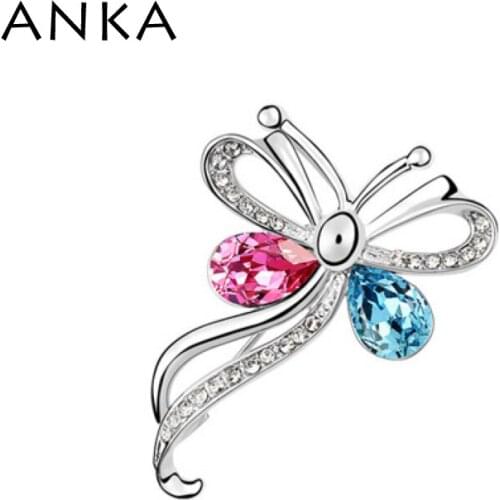 ANKA Zinc Alloy Top Fashion Sale Classic Women Zinc Alloy Plant Brooch Austrian Main Stone Crystals from Austria #92377