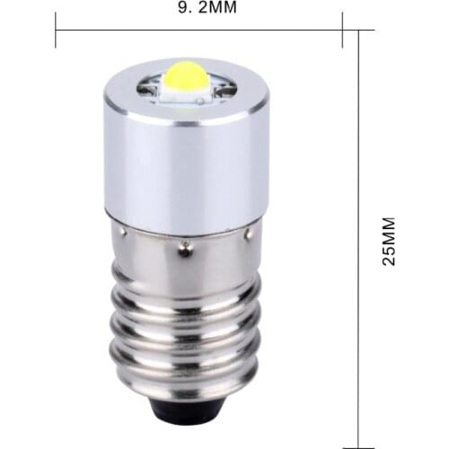 E10 LED Conversion/upgrade Bulb to Replace Torch Light Flashlight Work Light 2-6 C D Cell AA 0.5W Polarity Free LED Bulb