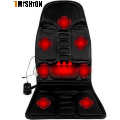 New 7 turbines Electric Massager Chair Car Massage Chairs Seat Vibrator Back Neck massagem Cushion Heat Pad For Waist massagea