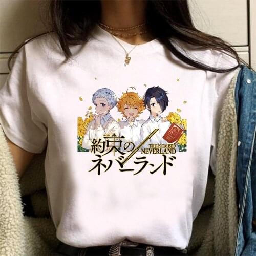 Classic Anime The Promised Neverland T Shirt Mens Cartoon Graphic Tees Emma Norman Ray Casual Harajuku Tops Unisex