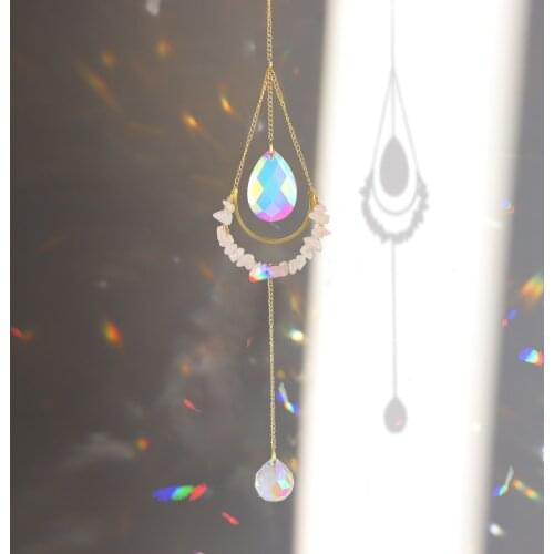 Crystal Sun Light Trapping Catcher Wind Chimes Hanging Jewelry Prisms Pendants Rainbow Make Home Decor Friends Lovers Gifts