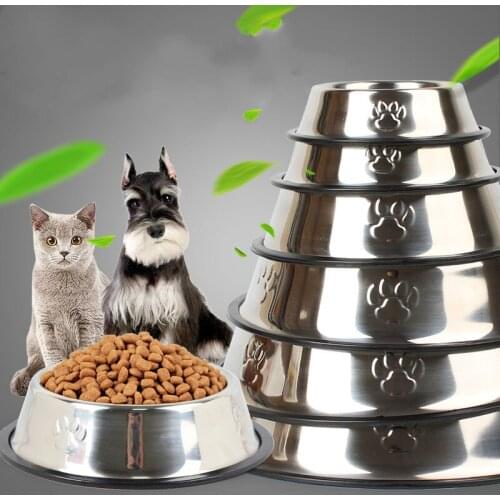 Stainless Steel Puppy Dog Feeder Feeding Foods Water Dish Bowl For Pet Dog Cat B