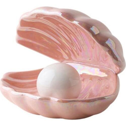 Ceramic Night Light Home Decoration Desk Decoration Shell Lamp Jewelry Storage Decoration Bedside Lamp