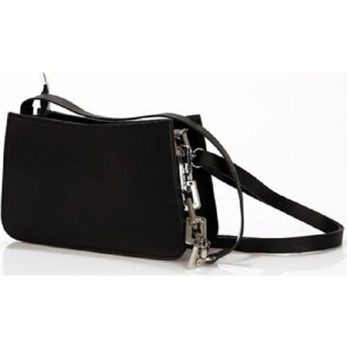 Summer Women Chain Detailed Mini Hand and Shoulder Bag Black Zipper Stylish Coolest and Light Daily Use Made In Turkish Style fashion 2021