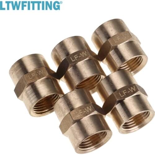 LTWFITTING Lead Free Brass Pipe Fitting 3/8" Female NPT Coupling