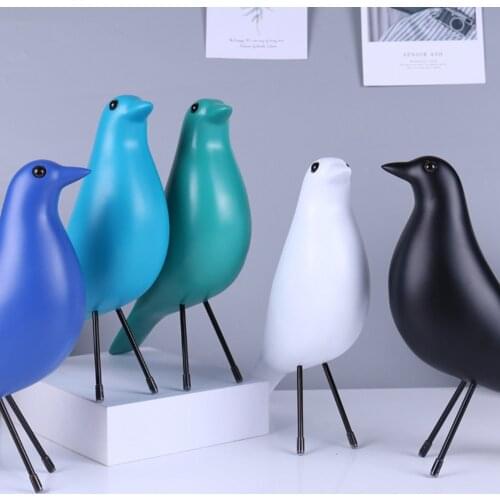 Creative Simulation Eames House Bird Miniature Landscape Ornament Animal Model Figurine Artificial Bird Office Decor Desk Dove