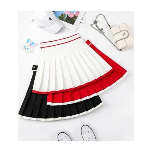Fashion Summer Skirt Womens High Waist Pleated Skirts Sweet Girls Dance Skirt with Safety Pants Slim A-Line Ladies Mini Skirts