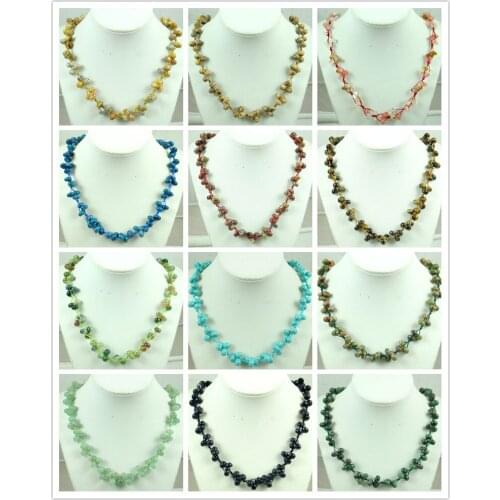 Fashion Natural Pink Quartz Onyx Opal Tiger Eye Stone Pendant Chains Handmade Gem Jewellery Necklace For Women Fine Jewelry F14