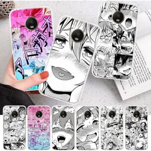 Anime Girl Japan Manga Face Soft Cover Phone Case For Motorola Moto G7 G9 G8 G6 G5 E6 E5 One Action Macro Power Plus Play EU + C