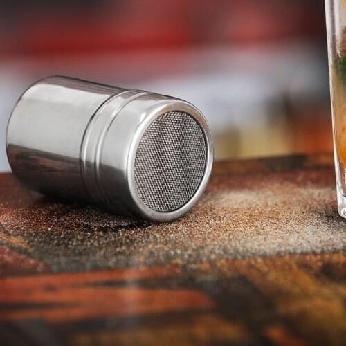 Stainless Steel Sprinkle Cocoa Cinnamon Gauze Mesh Jar Seasoning Bottle Fancy Coffee Powder Duster Top BBQ Shaker Bar Tools 1PCS