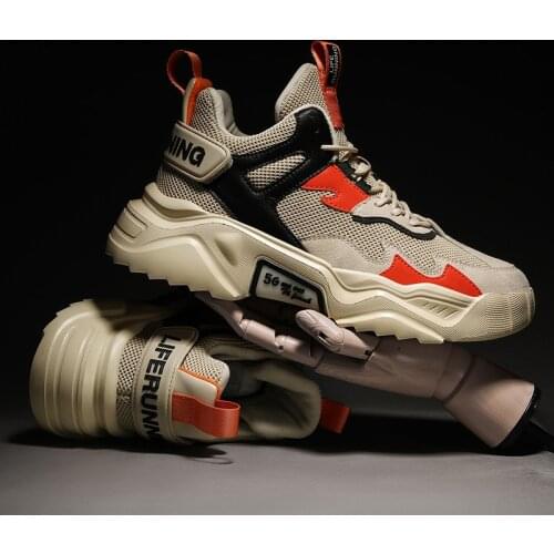 New Mens Sneakers Dorky Dad Shoes Clunky Dad Sneakers Man Casual Shoes Lace Up Outdoor Walk Comfortable Footwear Ankle Boots