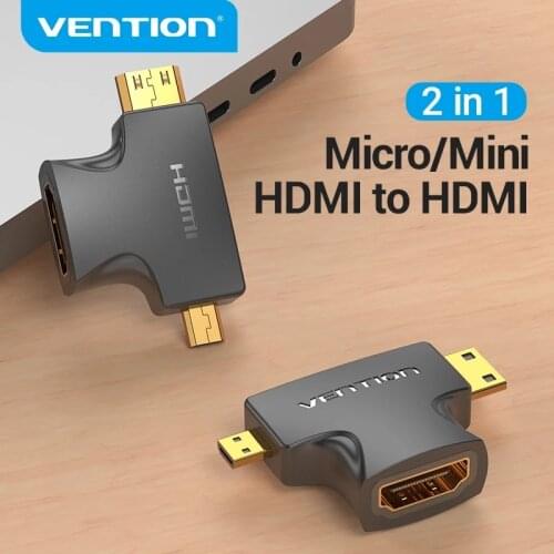 Vention Micro HDMI Adapter 1080P Micro Mini HDMI Male to Female Connector for Projector Camera TV Mini HDMI-compatible Converter