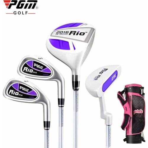 PGM Children Golf Clubs Set 4 Clubs Driver Wood Putter Iron with Golf Stand Bag for Kids Child Golf Training Equipment A954