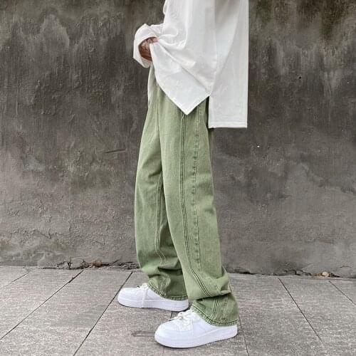 Straight Jean Pants Girl Skateboarding - Trousers Mens Jeans Casual Denim Pants Hip Hop Neutral Jeans Streetwear Loose