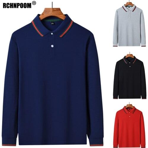 RCHNPOOM Long Sleeve Polos For Men