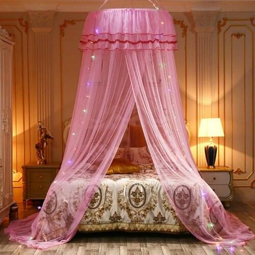 Luxurious Princess Garden Lace Bed Crown Net Bed Round Hoop Princess Girl Garden Lace Bed Crown Mosquito Net