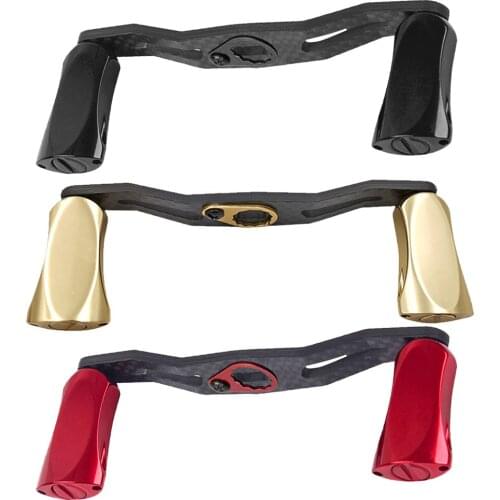 Fishing Reel Handle Carbon Fiber DIY Metal Knob for Baitcasting Fish Reels Tackle Accessory Rocker Lure Tool Fishing Accessories