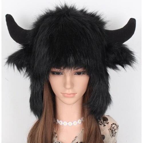 Wholesale autumn and winter super warm cute cartoon antler fur and velvet Lei Feng Hat men and womens deer head hat