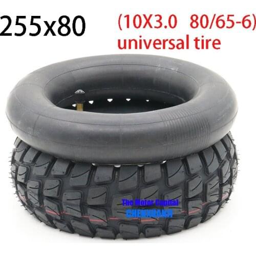 255x80 Tire Inner and Outer Tyre for Electric Scooter Zero 10x Dualtron KuGoo M4 Upgrade 10 Inch 10x3.0 80/65-6 Off Road Tire