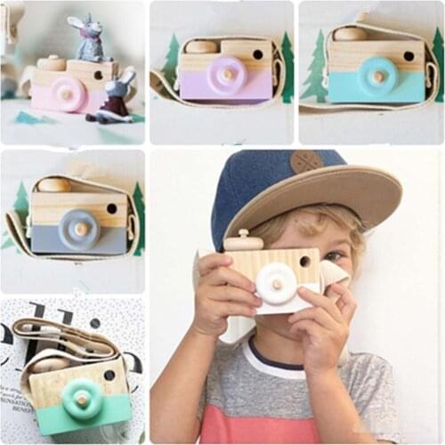 Cute Nordic Style Hanging Wooden Camera Toys Baby Kids Safe Natural Educational Toys Fashion Home Photography Prop Decor Gifts