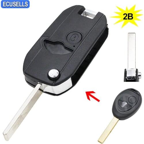 Folding Flip 2 Button Remote Smart Car Key Shell Case Housing Cover For BMW Mini Cooper R50 R53 2002 2003 2004 2005 Uncut Blade