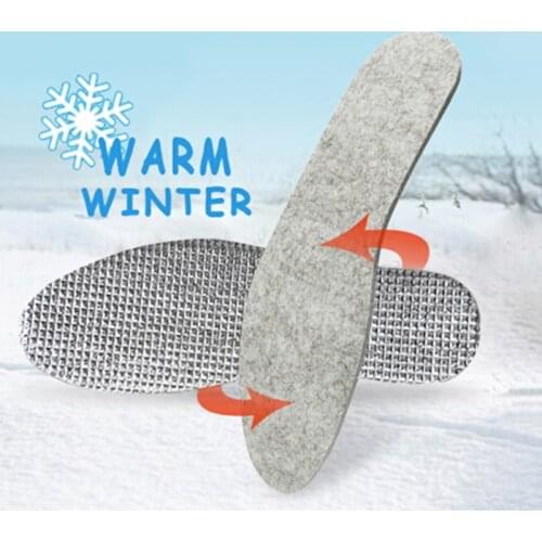 Felt Aluminum Foil Insoles For Winter Warm Comfortable Deodorant Insert For Men Women Sole Summer Cool Waterproof Wool Shoe Pads