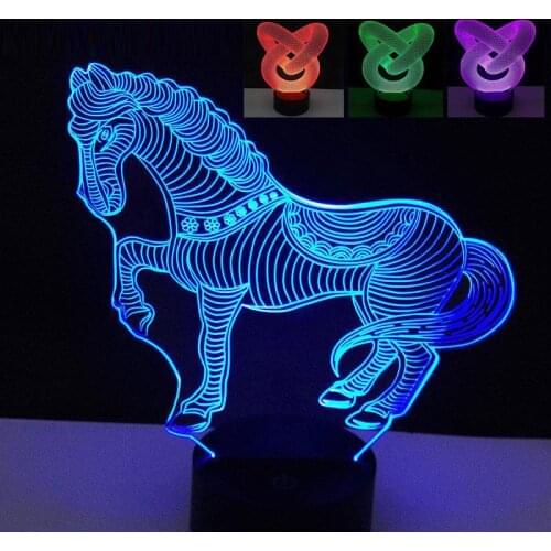 LED Night Light Dock Holder Touch Lamp Bases 7 Color Changing 10LED 3D 3D Art Beads Plastic Halloween New