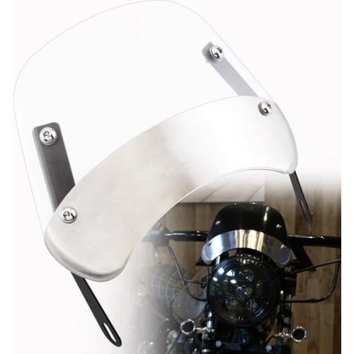 Universal 5-7 Inch Windshield For Honda Yamaha XJR 1300 Suzuki GSX 1400 Royal Headlight Windshield Instrument Visor Clear