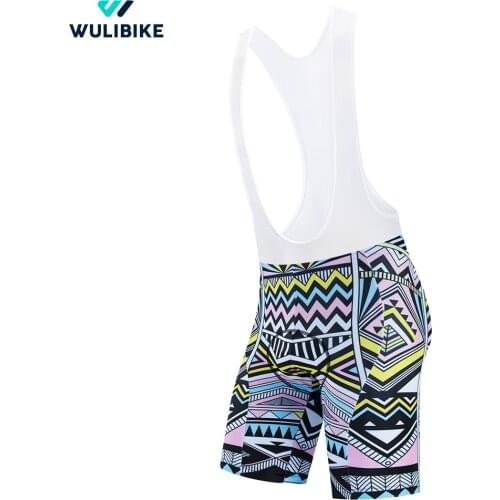 Wulibike Cycling Bib Shorts Mens High Elastic Sponge Pad Bicycle Shorts Man Bike Sportwear 2021Youth Rainbow Series