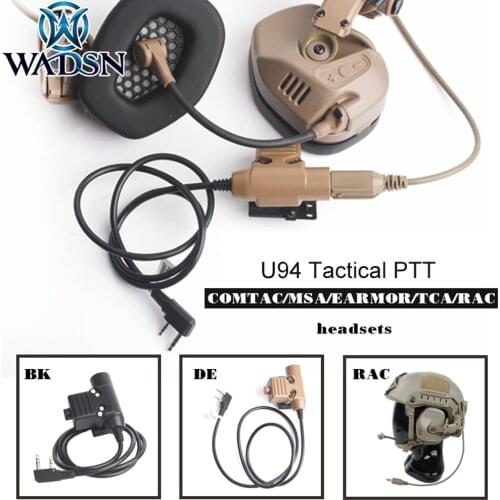 WADSN U94 Tactical PTT For TMC-RAC headset 7 kinds plug BK PTT for RAC TMC COMTAC/MSA/TCA/TRI Softair Headset Accessories WC001