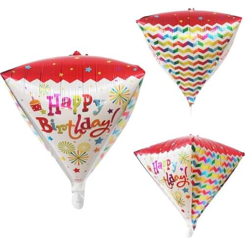 10/20/50pcs Colorful 4D Tapered Happy Birthday Aluminum Foil Balloons Birthday Party Decoration Supplies Baby Shower Air Globos