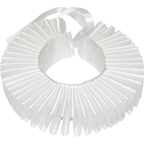 2 Colors Womens Victorian Renaissance Ruffled Neck Collar Satin Clown Cosplay Choker White/ Black