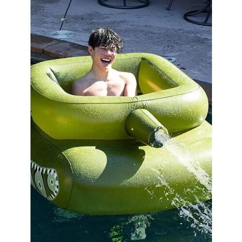 2021 Inflatable Swimming Ring Tank Water Spray Floating Row Summer Toy Large Outdoor Inflatable Recreation Toy Kid Gift New